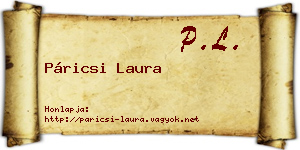 Páricsi Laura névjegykártya