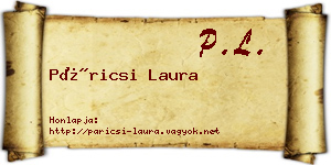 Páricsi Laura névjegykártya